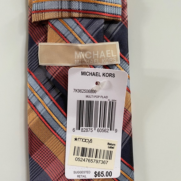 Michael Kors Multi Pop Plaid Tie - Picture 6 of 6